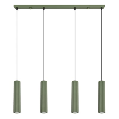 Suspension Aluminium Vert Olive GU10 4 Karbon EDEN