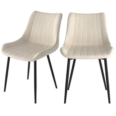 Lot de 2 chaises en tissu et métal - KILLI RENDEZ-VOUS DÉCO