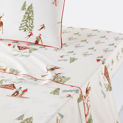 St Moritz Alpine 100% Cotton Percale 200 Thread Count Flat Sheet LA REDOUTE INTERIEURS