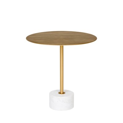 Table d'appoint en effet laiton et marbre ø51cm - LECCO HOUSE NORDIC