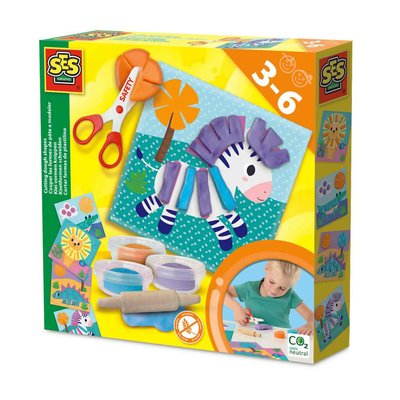 Brinquedo "Cortar plasticina com tesoura", SES SES
