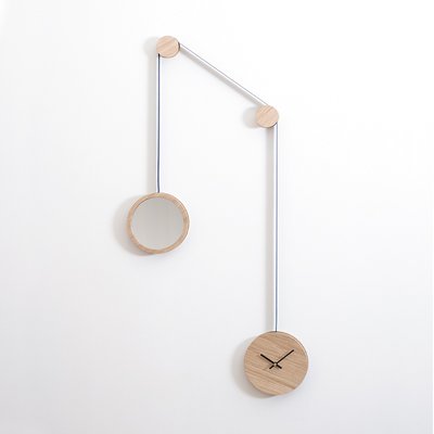 Horloge-Miroir Pendule en chêne massif DRUGEOT MANUFACTURE