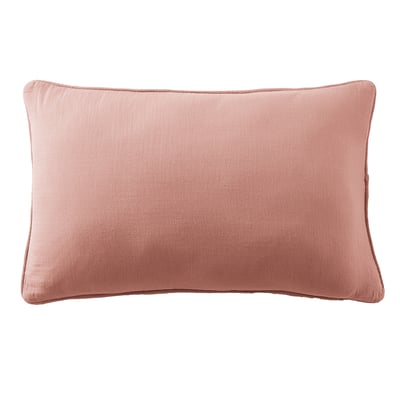 Coussin rectangulaire déhoussable 40x60 cm Gaze de Coton Terra Rose Foncé EDEN