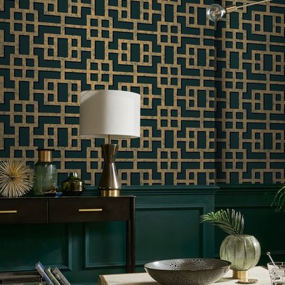Papier peint Rendo Green & Copper GRAHAM ET BROWN