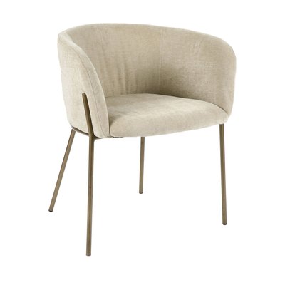 Fauteuil de table en velours pieds métal - POLKA POMAX