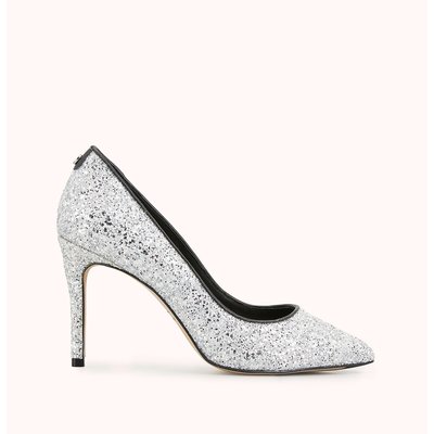 Azoa Glittery Leather Heels with Pointed Toe COSMOPARIS
