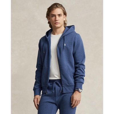 Double Knit Tech Hoodie with Zip Fastening in Cotton Blend POLO RALPH LAUREN