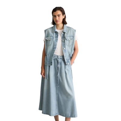 Gilet en jean loose avec cordon de serrage à la taille MARC O’POLO DENIM
