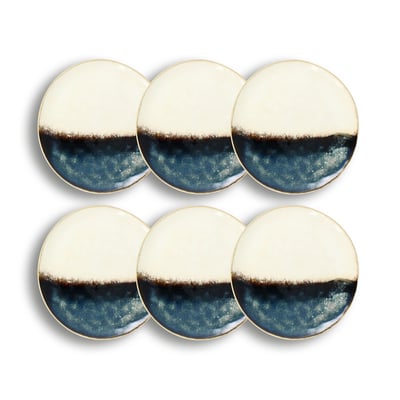 Lot de 6 assiettes à dessert en grès 20,5cm, KATANGA OGO LIVING