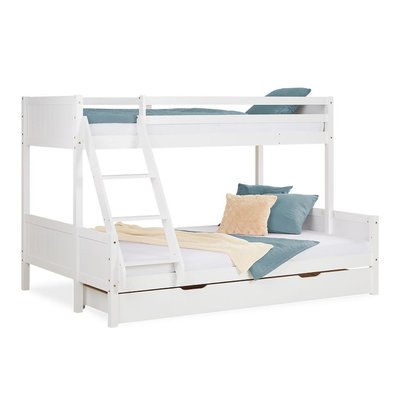 Lit blanc superposé avec tiroir 90x200 HOMESTYLE4U