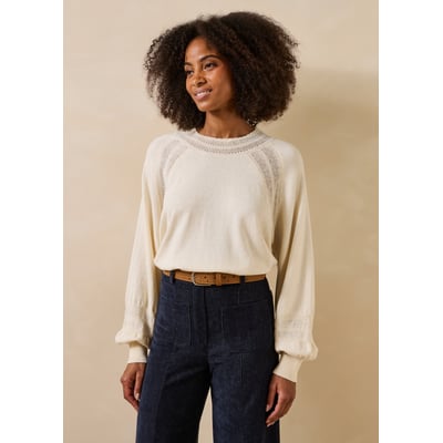 Pull manches longues en laine et coton LA FEE MARABOUTEE
