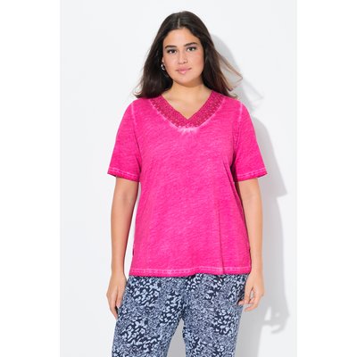 T-shirt avec dentelle sur le décolleté en V ULLA POPKEN