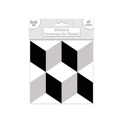 6 Stickers carreaux de ciment TOILINUX