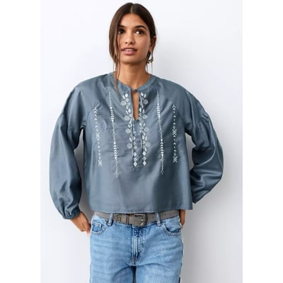 Blouse brodée nœud MANGO TEEN