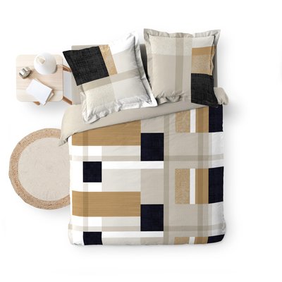 Parure Housse couette Percale Ulysse geometrique DOUCEUR D'INTÉRIEUR