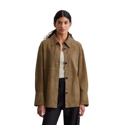 Chemise en cuir relaxed en velours de chèvre doux MARC O'POLO