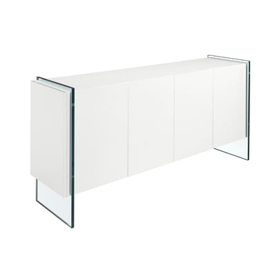 Buffet bois blanc et verre trempé ANGEL CERDA