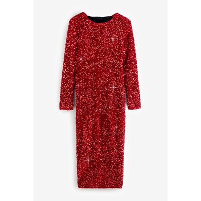 Robe mi-longue à manches longues avec nœud NEXT