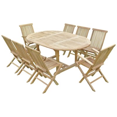 Ensemble de jardin en teck premium SAWAH 6 chaises 2 fauteuils JENAE TECK'LINE