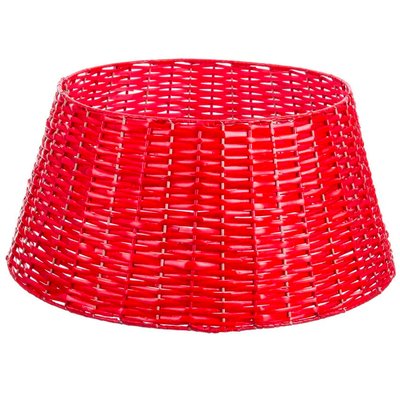 Couvre-pied de sapin de Noël en osier tressé rouge 42x58x28cm WADIGA