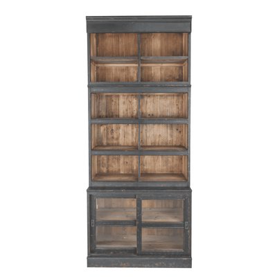 Bibliothèque en pin massif avec 2 portes - H240 cm - AMSTERDAM SIGNATURE