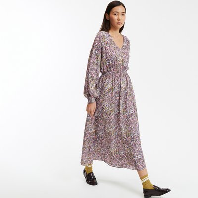 Langes bedrucktes Kleid, V-Ausschnitt LA REDOUTE COLLECTIONS