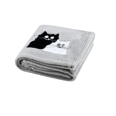Plaid a poils doux Couple de chat EDEN