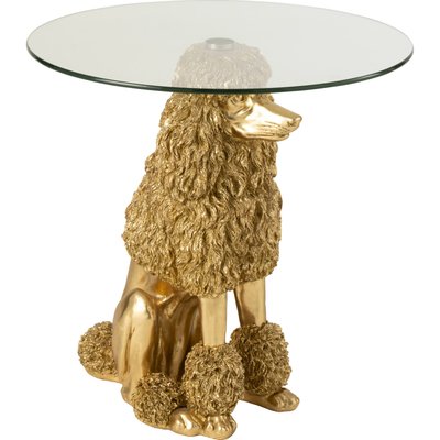 Table d'appoint caniche doré design en polyrésine élégante RECOLLECTION