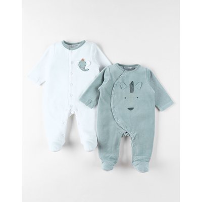Lot de 2 Pyjamas bébé, Velours NOUKIE'S