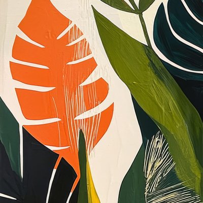 Tableau Mural Feuilles Tropicales Abstraites ABSTRAIT CEANOTHE