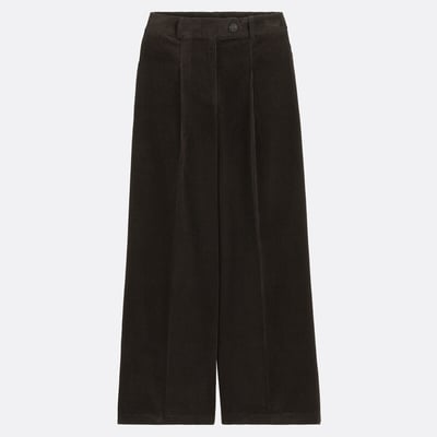 Pantalon large à plis, taille haute velours côtelé LA REDOUTE COLLECTIONS