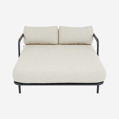Bain de soleil double en aluminium et tissu NAZARE HABITAT