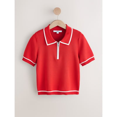 Polo en maille à col zippé NEXT
