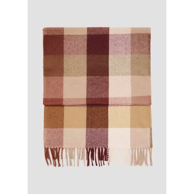 Check scarf with fringed ends MANGO
