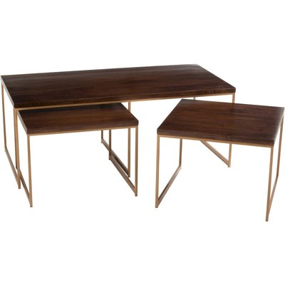 Tables basses fer et bois, lot de 3, Cheery JOLIPA