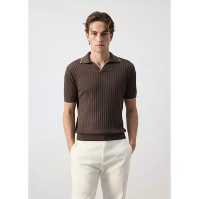 Polo côtelé en mélange de lin et lyocell MANGO MAN