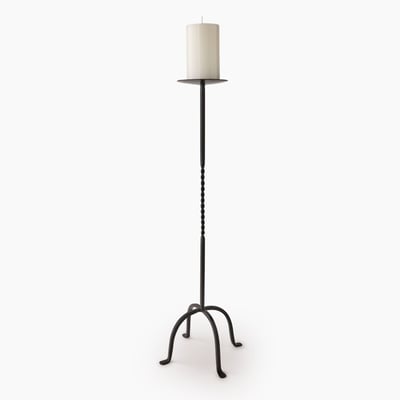 Bougeoir sur pied en métal, 25,5xH74cm MONOPRIX