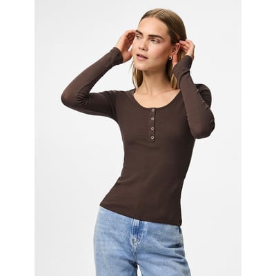 Camiseta de manga larga con efecto acanalado PIECES