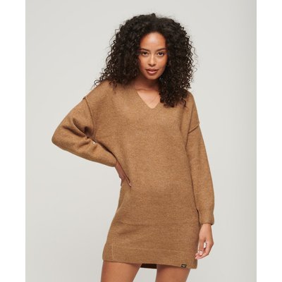Robe pull en maille à col en V SUPERDRY