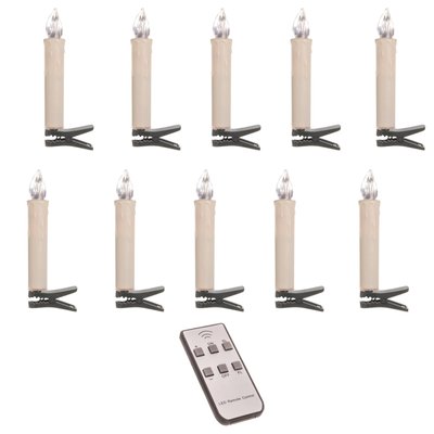 Set de 10 Bougies Led Pour Décoration Sapin de Noël + Télécommande WADIGA