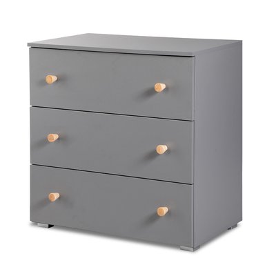 Commode AUGUSTE L. 80 cm Grise | 3 tiroirs MINEA