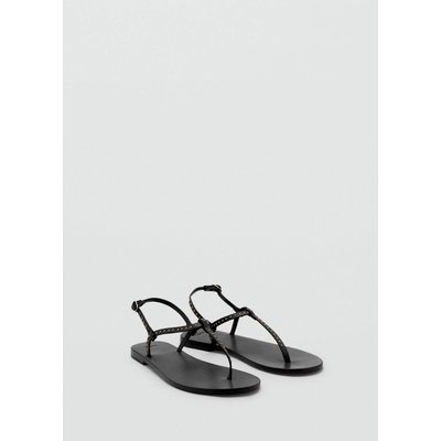 Sandales cuir mini clous MANGO