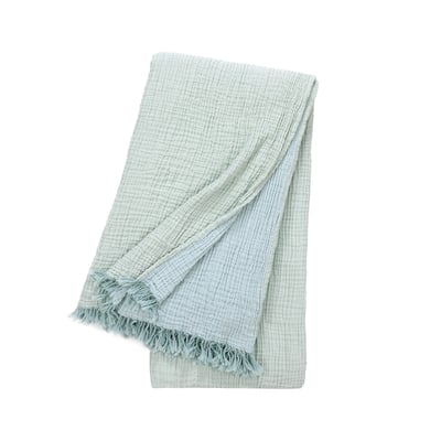 Plaid en gaze de coton blanc, CYCLADES DESFORGES