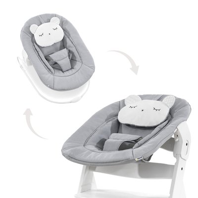 Alpha Bouncer 2 in 1 in Pastel Bear in Light Grey HAUCK