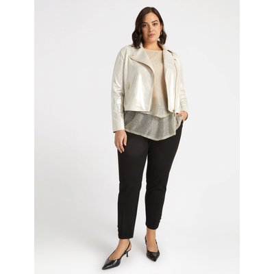 Veste de motard en tissu laminé doux FIORELLA RUBINO