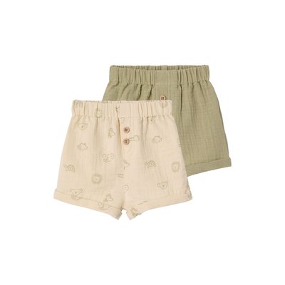 Lot de 2 shorts naissance jungle VERTBAUDET