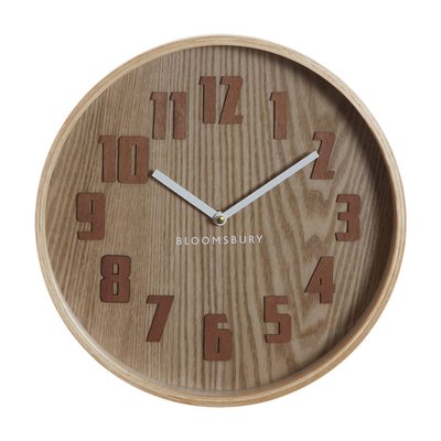 30cm Brown Grain Wooden Wall Clock SO'HOME