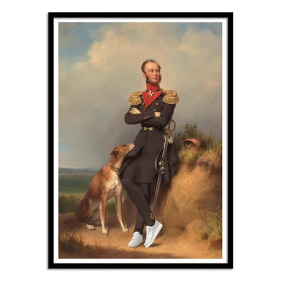 Affiche d’art et cadre noir 30 x 40 cm - Sneaker King - Jonas Loose WALL EDITIONS
