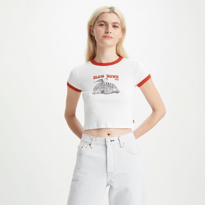 Cropped T-shirt, motief vooraan LEVI'S