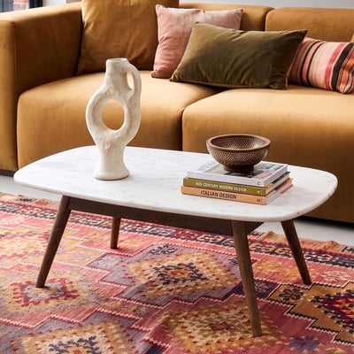 Kasper White Marble Coffee Table SWOON